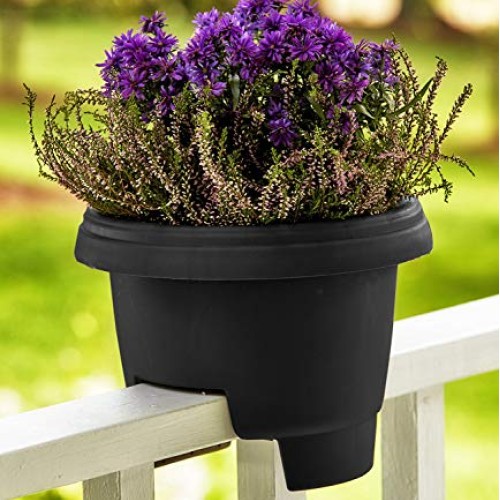 Bloem Deck Balcony Rail Planter DR1200, Black, 12