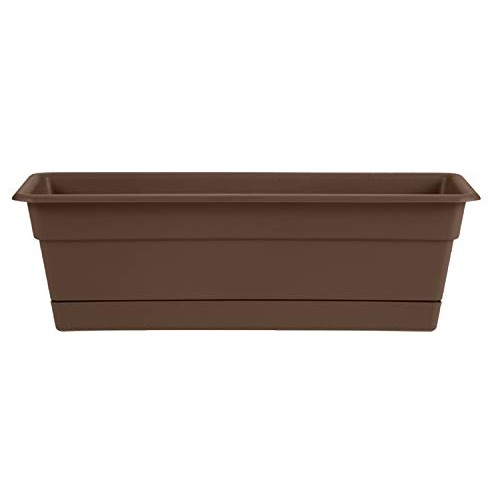 Bloem Dura Cotta Window Box Planter w/Tray, 18, Chocolate DCBT18...