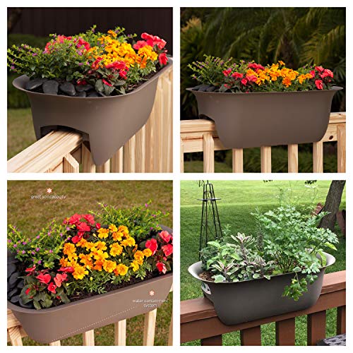 Bloem Modica Deck Rail Planter MR2409, Casper White, 24