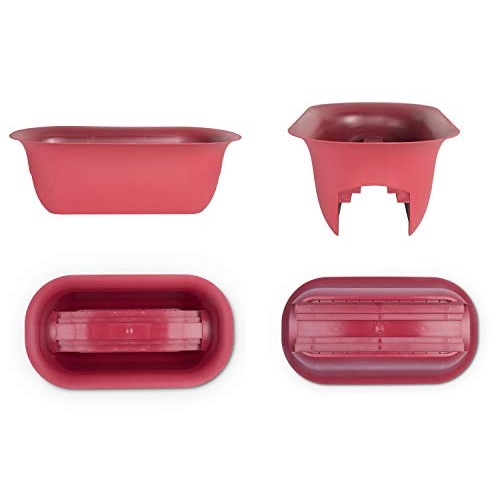 Bloem Modica Deck Rail Planter MR2413, Burnt Red, 24