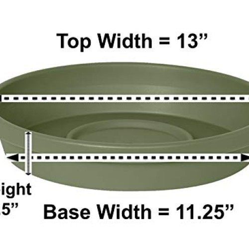Bloem Terra Plant Saucer Tray for Planters 51414, Living Green, 14