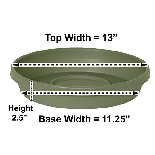 Bloem Terra Plant Saucer Tray for Planters 51414, Living Green, 14