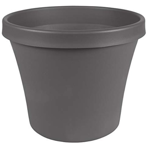 Bloem Terra Pot Planter TR06908, Charcoal Gray, 6, 6