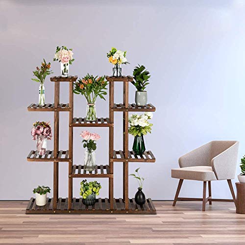 Plant Stands for Indoor Plants-Multi Function Carbonized Wood Plan...