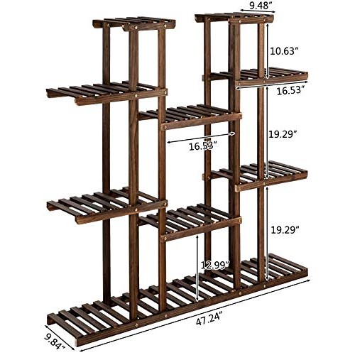 Plant Stands for Indoor Plants-Multi Function Carbonized Wood Plan...
