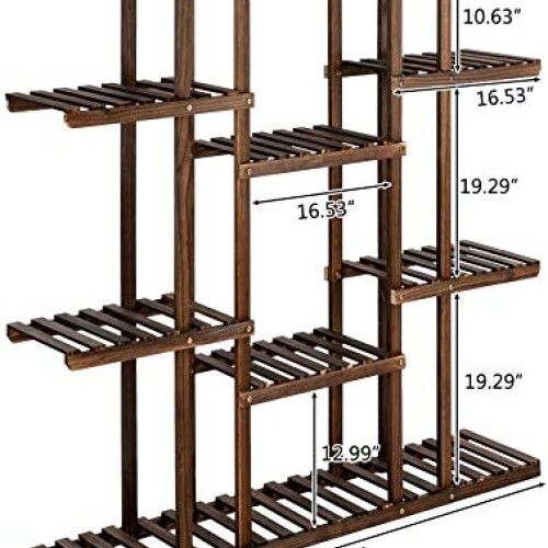 Plant Stands for Indoor Plants-Multi Function Carbonized Wood Plan...
