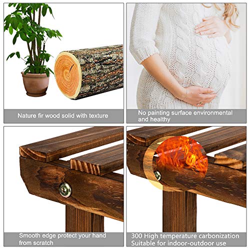 Plant Stands for Indoor Plants-Multi Function Carbonized Wood Plan...