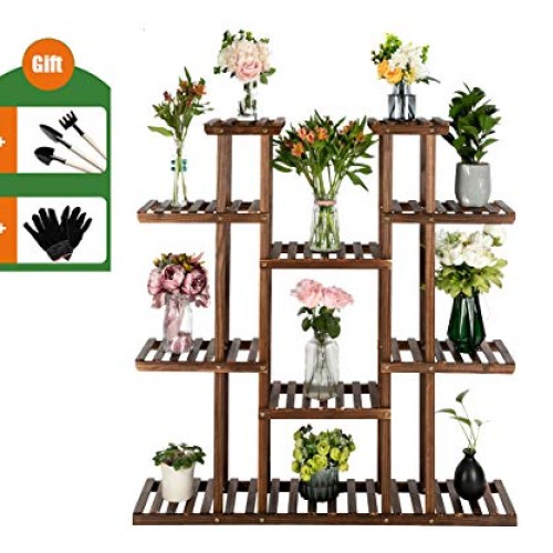 Plant Stands for Indoor Plants-Multi Function Carbonized Wood Plan...