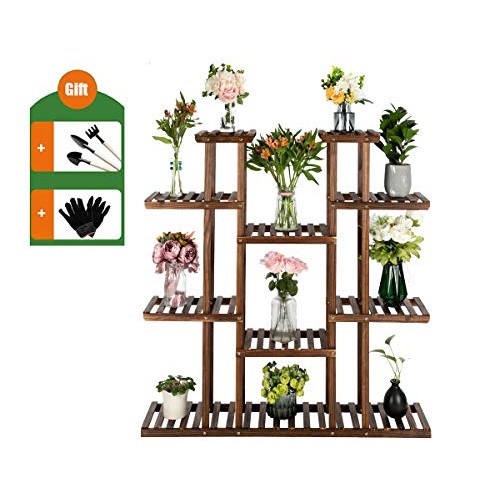 Plant Stands for Indoor Plants-Multi Function Carbonized Wood Plan...
