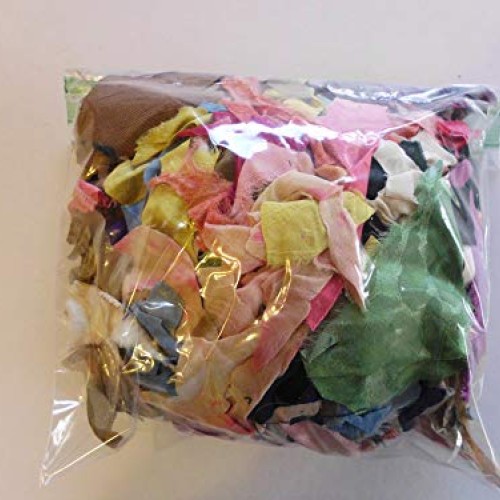 Multicolor Silk Fabric Remnant Scrap Pieces for Felting and Crafting