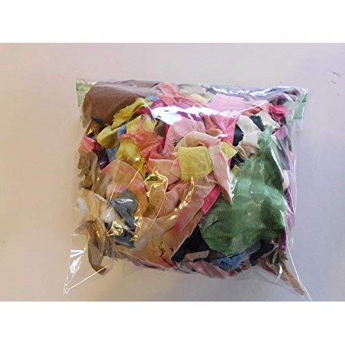 Multicolor Silk Fabric Remnant Scrap Pieces for Felting and Crafting