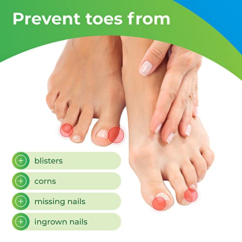 BloomLab Gel Toe Cap and Protector - 6 Big Beige Toe Covers, Cushi...