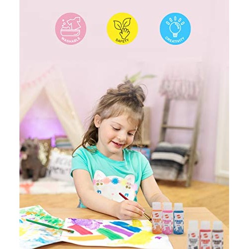 Early Learning Kids Paint Set Washable Finger Paint with Assorted ...