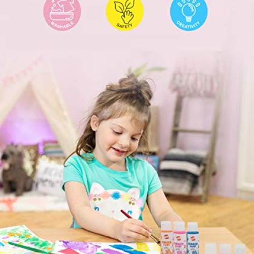 Early Learning Kids Paint Set Washable Finger Paint with Assorted ...