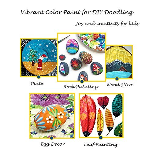 Early Learning Kids Paint Set Washable Finger Paint with Assorted ...