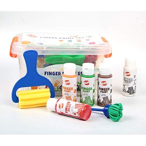 Early Learning Kids Paint Set Washable Finger Paint with Assorted ...