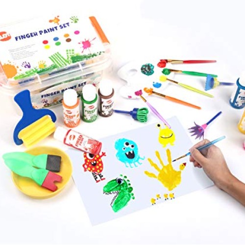 Early Learning Kids Paint Set Washable Finger Paint with Assorted ...