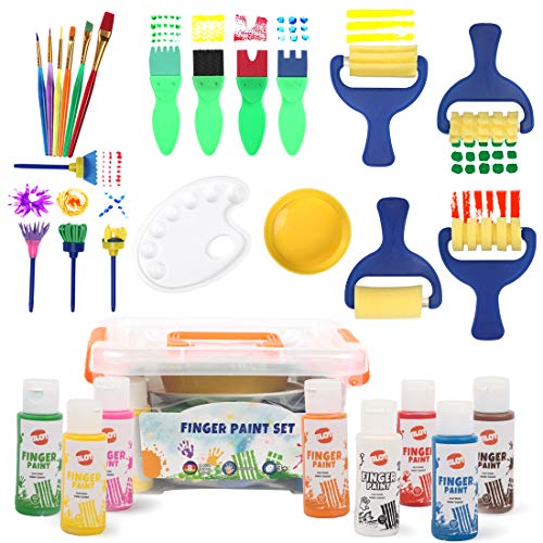 Early Learning Kids Paint Set Washable Finger Paint with Assorted ...