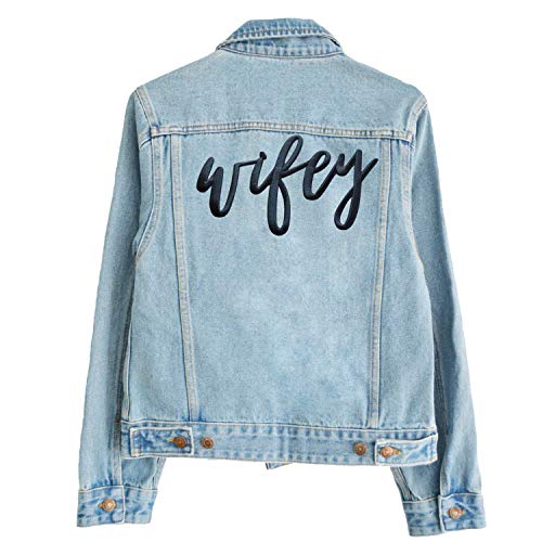 Blue Boho Designs Black Wifey Wedding Patch - Iron-On, Heat Tran...