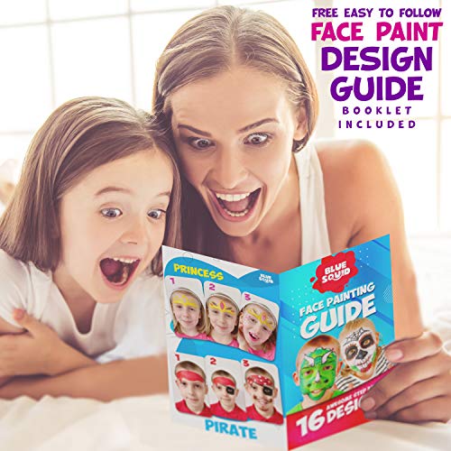 Face Paint Kit for Kids – Blue Squid Large 12 Color Palette, 30+3 ...