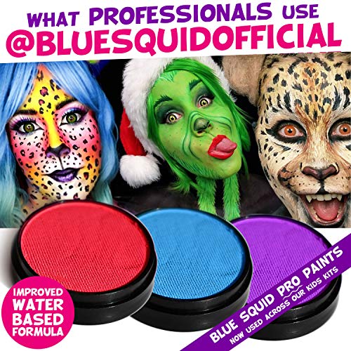 Face Paint Kit for Kids – Blue Squid Large 12 Color Palette, 30+3 ...