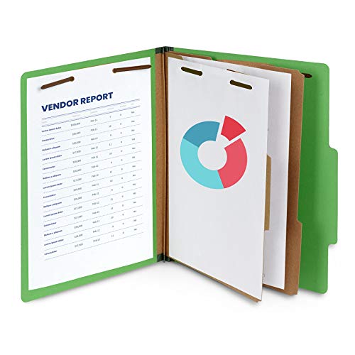 10 Green Classification Folders, 2 Divider, 2 Inch Tyvek expansion...