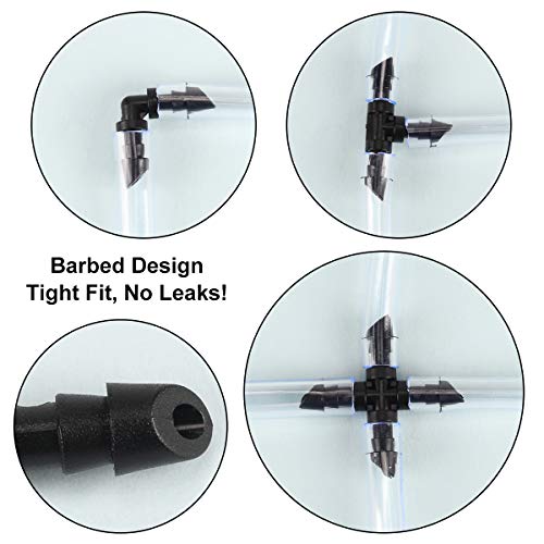 Irrigation Fittings Kit for 1/4 Tubing Drip Irrigation Barbed Con...
