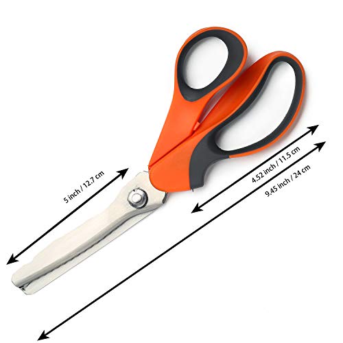 BlueSnail Stainless Steel Pinking Shears Comfort Grip Handled Prof...
