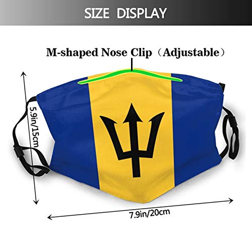 Bluestar Barbados Flag Reusable Face Mask Balaclava Washable Outdo...