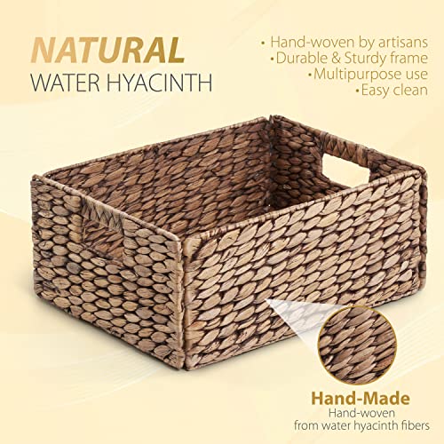 Woven Baskets for Storage Natural Wicker Hyacinth Storage Basket w...