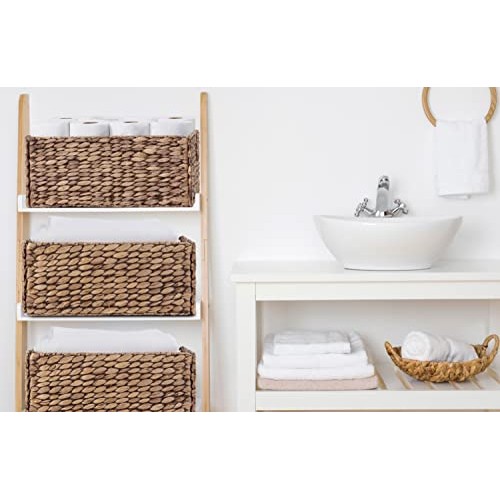 Woven Baskets for Storage Natural Wicker Hyacinth Storage Basket w...