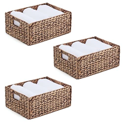 Woven Baskets for Storage Natural Wicker Hyacinth Storage Basket w...