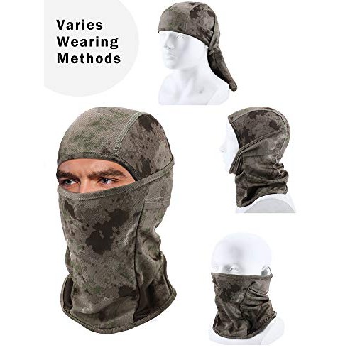 3 Pieces Balaclava Mask Motorcycle Windproof Camouflage Fishing Fa...