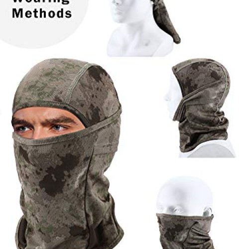 3 Pieces Balaclava Mask Motorcycle Windproof Camouflage Fishing Fa...