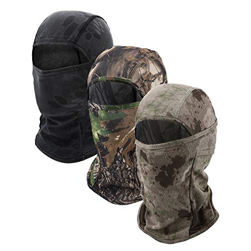3 Pieces Balaclava Mask Motorcycle Windproof Camouflage Fishing Fa...