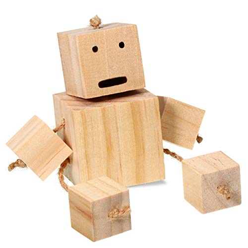 88 Pieces 5 Different Sizes Wood Square Blocks Unfinished Wooden C...
