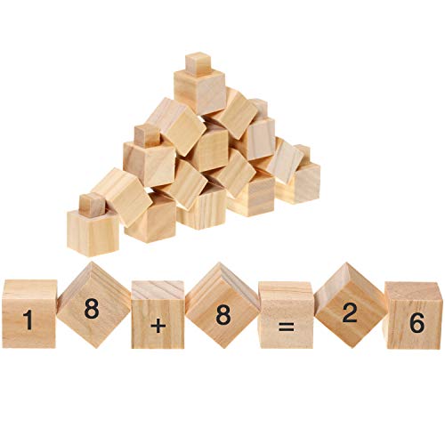 88 Pieces 5 Different Sizes Wood Square Blocks Unfinished Wooden C...