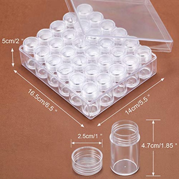 Darice Clear Plastic Bead Container with 30 Small Storage Canisters