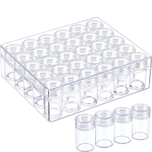 Blulu Clear Plastic Bead Storage Containers Set with 30 Pieces Sto...