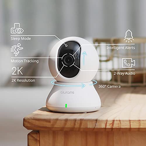 blurams Security Camera, 2K Indoor Camera 360-degree Pet Camera fo...