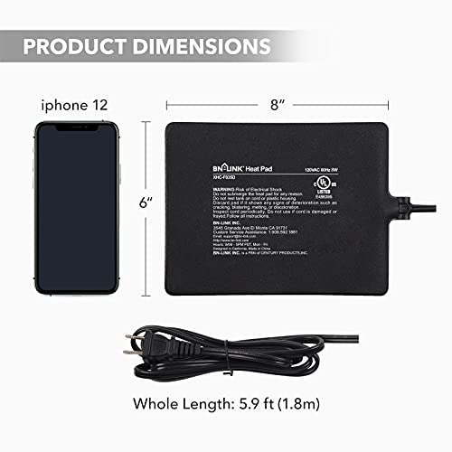 BN-LINK Durable Pet Heating Pad 6 X 8 with Digital Thermostat Co...