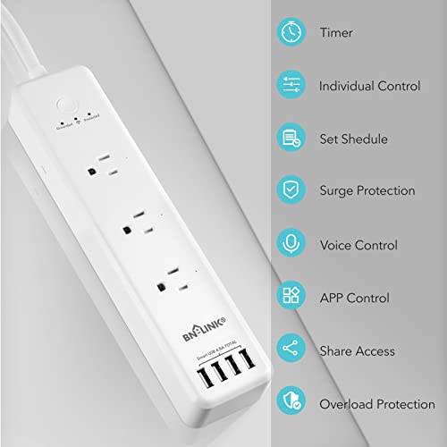 BN-LINK Smart Power Strip Compatible with Alexa Google Home, Smart...