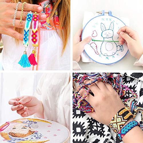 Friendship Bracelet String Kits with Storage Box, 110 Colors Embro...