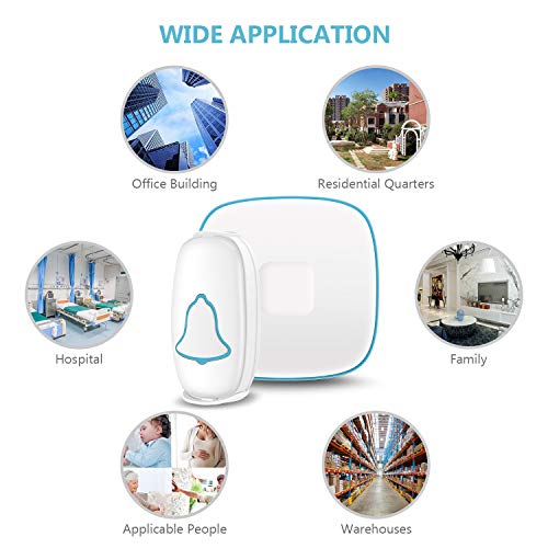 Wireless Doorbell, Bo Ying Waterproof Door Bell with 38 Melodies a...