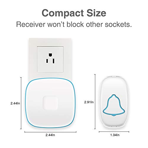 Wireless Doorbell, Bo Ying Waterproof Door Bell with 38 Melodies a...
