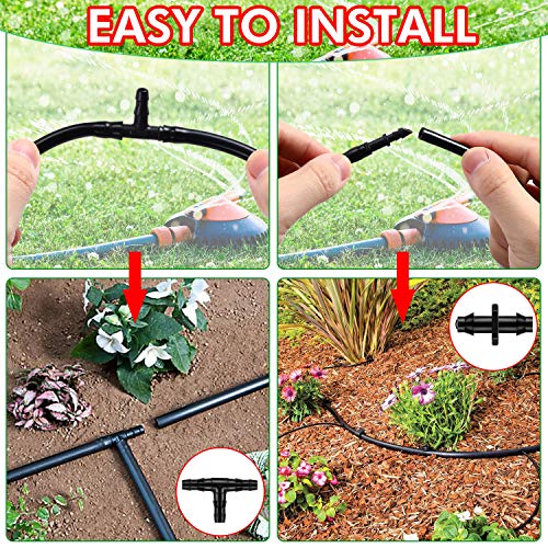 200 Pieces Irrigation Fittings Kit, Drip Irrigation Barbed Connect...