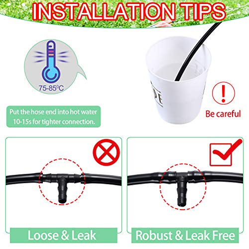 200 Pieces Irrigation Fittings Kit, Drip Irrigation Barbed Connect...