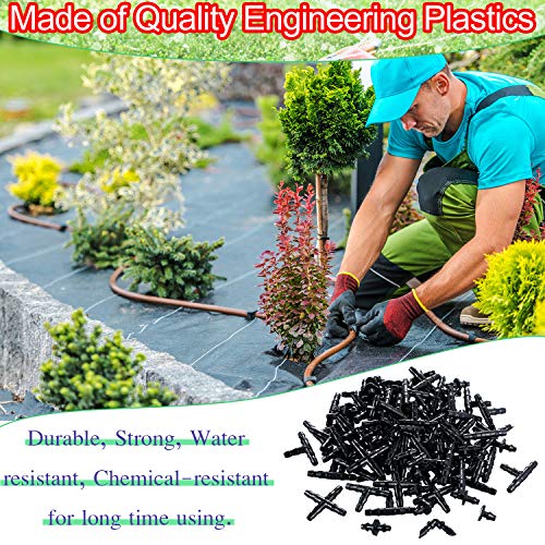 200 Pieces Irrigation Fittings Kit, Drip Irrigation Barbed Connect...