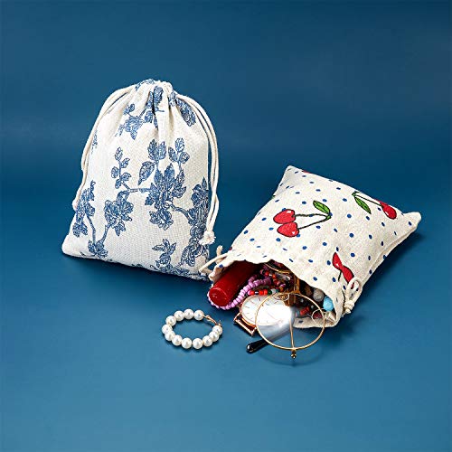 24 Pieces Linen Drawstring Gift Bags Fabric Gift Bag Storage Bag P...
