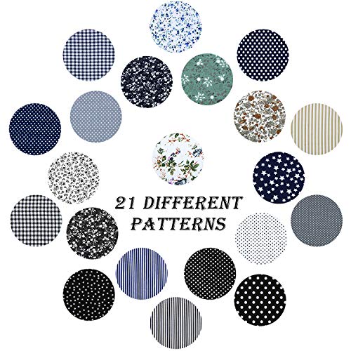 42 Sheets Cotton Quilting Fabric Floral Dot Stripe Star Fabric Squ...